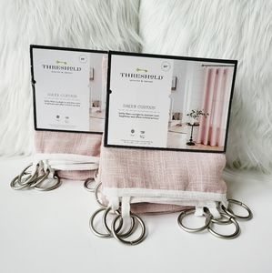 Sheer Curtain 54"W×84"L Two Panels Threshold New